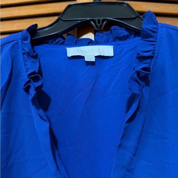 Sugarlips Royal Blue Blouse Size 1X, worn once, no longer fits. - Picture 4 of 6